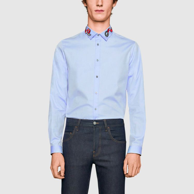 Gucci Oxford Duke Shirt With Kingsnake 'Light Blue' 433550-Z3898-4850 sold by KicksCrew product image thumbnail 2