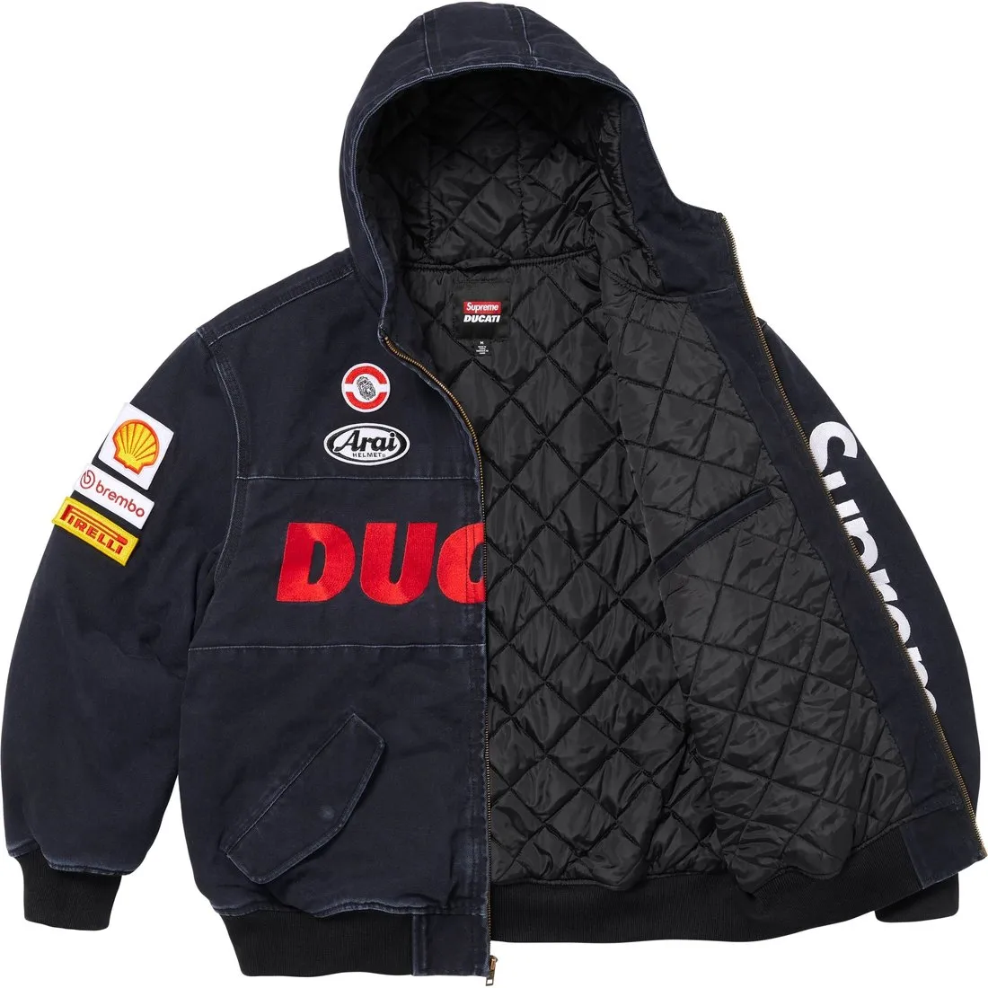 Supreme x DUCATI Hooded Racing Jacket 'Black Red' SUP-SS24-275 sold by KicksCrew product image thumbnail 3