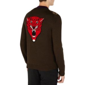 Gucci Square G Tiger Knit Cardigan 'Brown' 522543-X9U22-2097 sold by KicksCrew