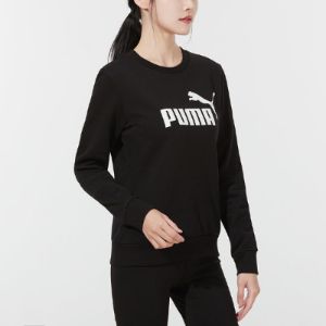 (WMNS) Puma Essential Logo Fleece Crew Neck Sweater 'Black' 847678-01 sold by KicksCrew