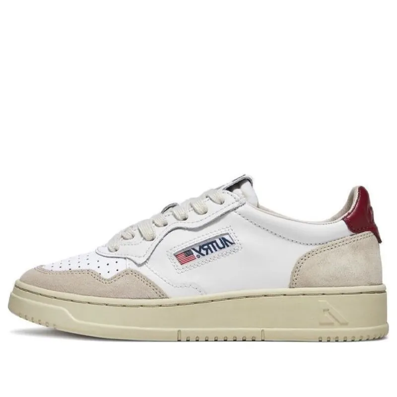 (WMNS) AUTRY Medalist Low Leather and Suede 'White Beige Red' AULW-LS48 sold by KicksCrew