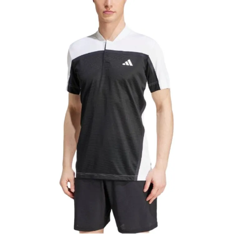 adidas Tennis HEAT.RDY Pro FreeLift Henley Polo Shirt 'Black White' IS8970 sold by KicksCrew product image thumbnail 2