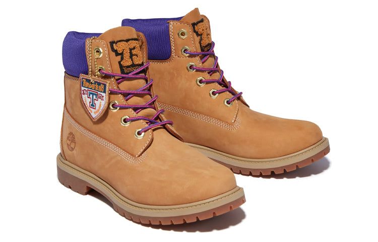 (WMNS) Timberland 6 Inch Heritage Cupsole Boots 'Wheat Nubuck with Purple' A44KP231 sold by KicksCrew product image thumbnail 4