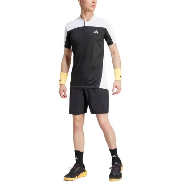 adidas Tennis HEAT.RDY Pro FreeLift Henley Polo Shirt 'Black White' IS8970 sold by KicksCrew product image thumbnail 3