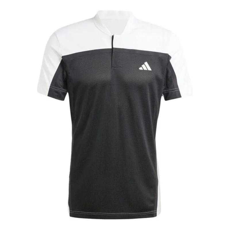 adidas Tennis HEAT.RDY Pro FreeLift Henley Polo Shirt 'Black White' IS8970 sold by KicksCrew