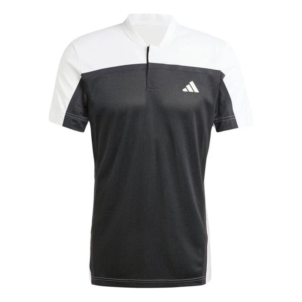 adidas Tennis HEAT.RDY Pro FreeLift Henley Polo Shirt 'Black White' IS8970 sold by KicksCrew