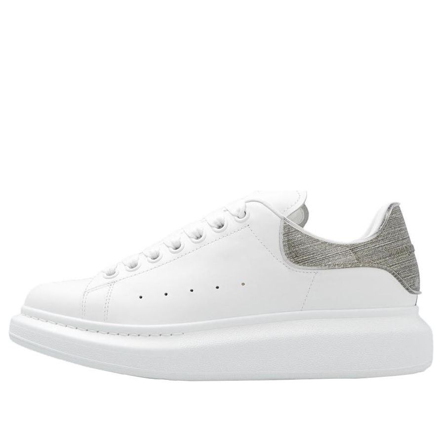 (WMNS) Alexander McQueen Oversized Leather Sneakers 'White Grey' 733010WICYK9075 sold by KicksCrew
