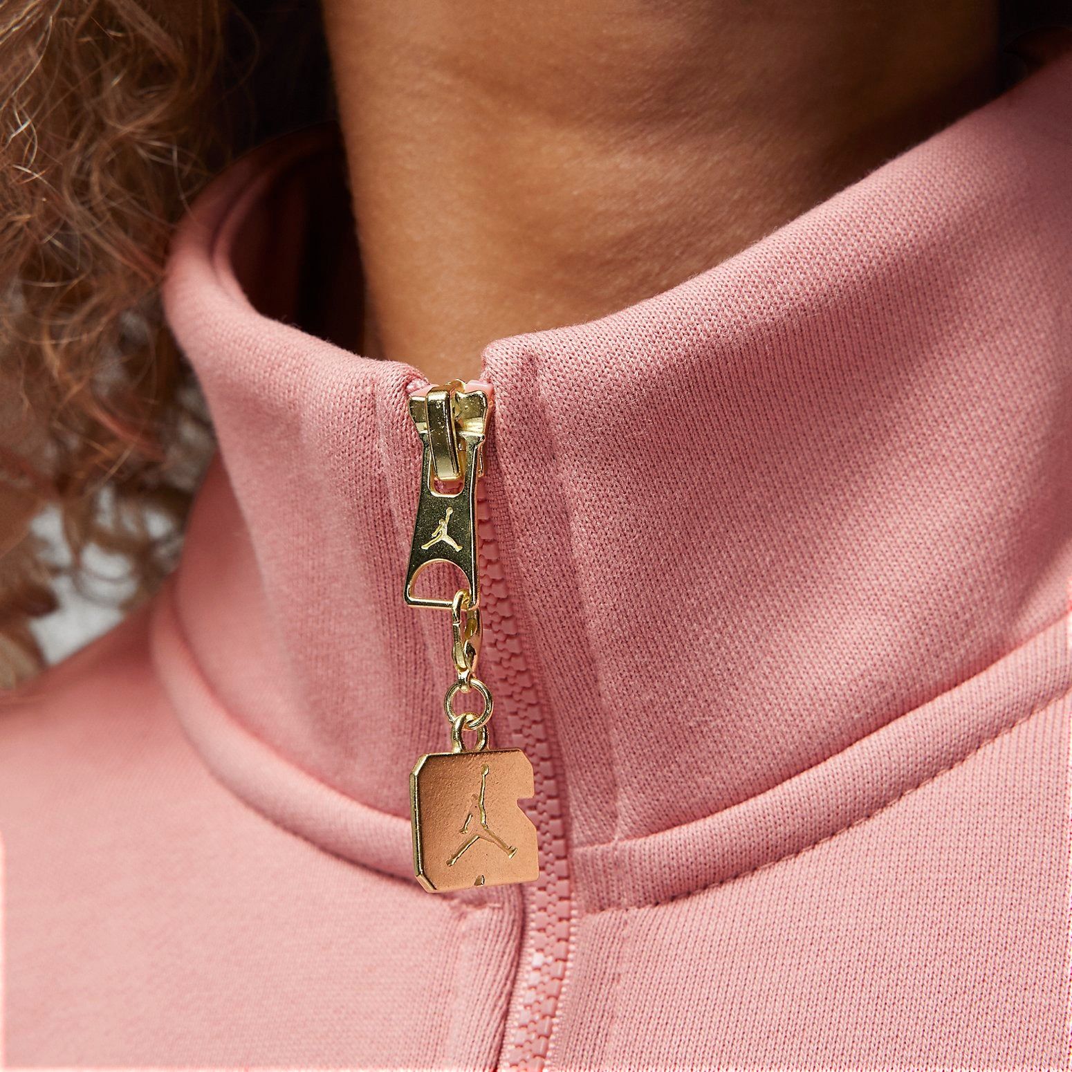 (WMNS) Air Jordan Brand Fleece Quarter Zip 'Pink' FD7221-618 sold by KicksCrew product image thumbnail 3
