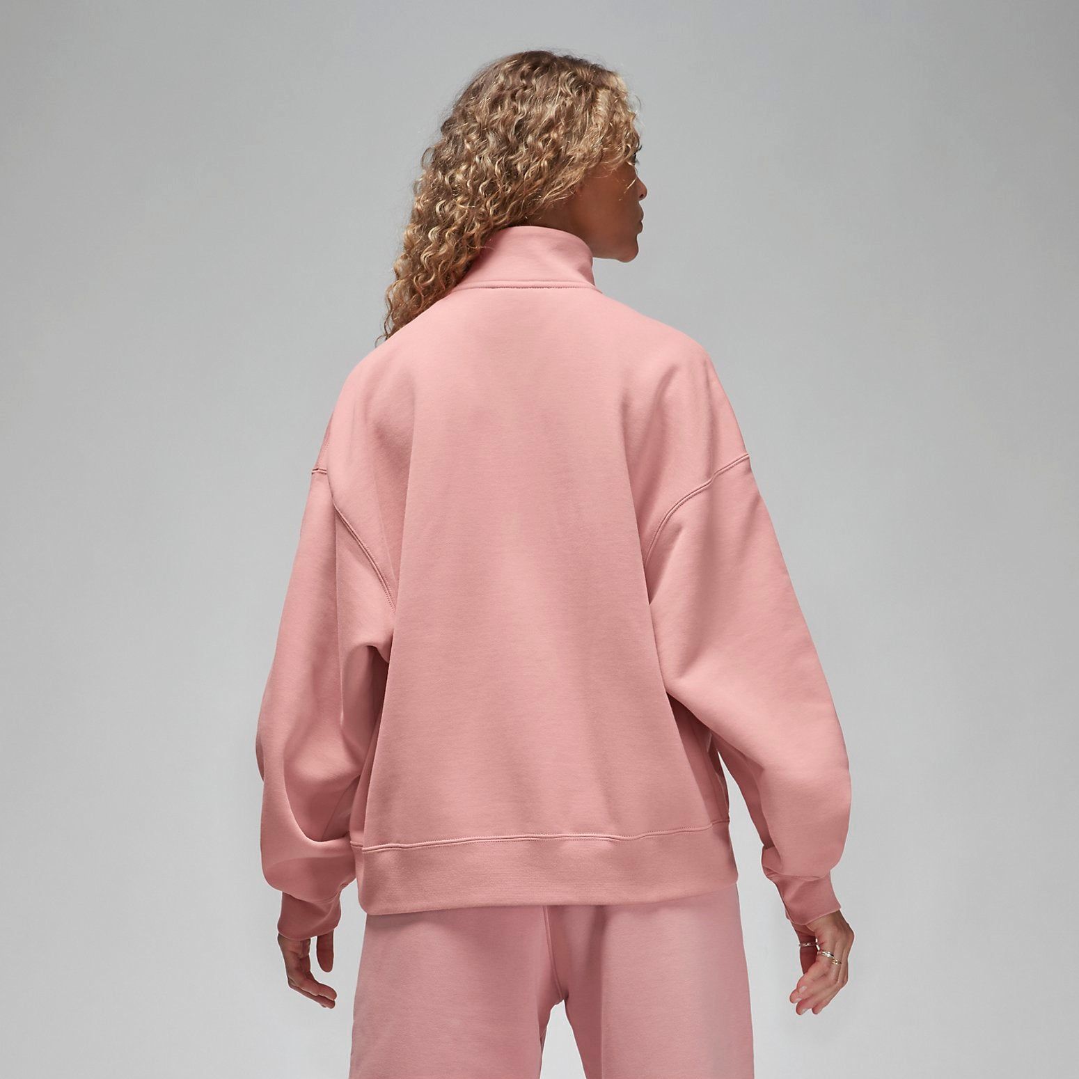 (WMNS) Air Jordan Brand Fleece Quarter Zip 'Pink' FD7221-618 sold by KicksCrew product image thumbnail 4
