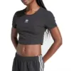 (WMNS) adidas Essentials Ribbed T-Shirt 'Black; Asia Sizing IY9666 sold by KicksCrew