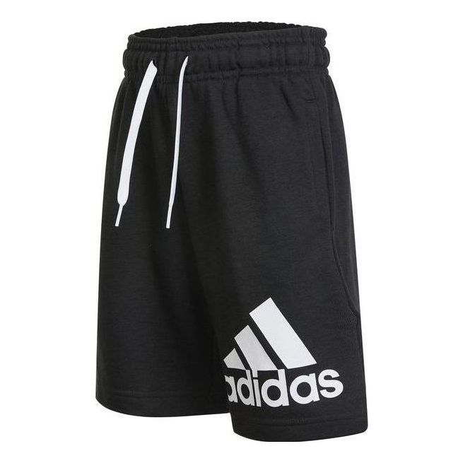 (GS) adidas Essentials Shorts 'Black White' GN4018 sold by KicksCrew