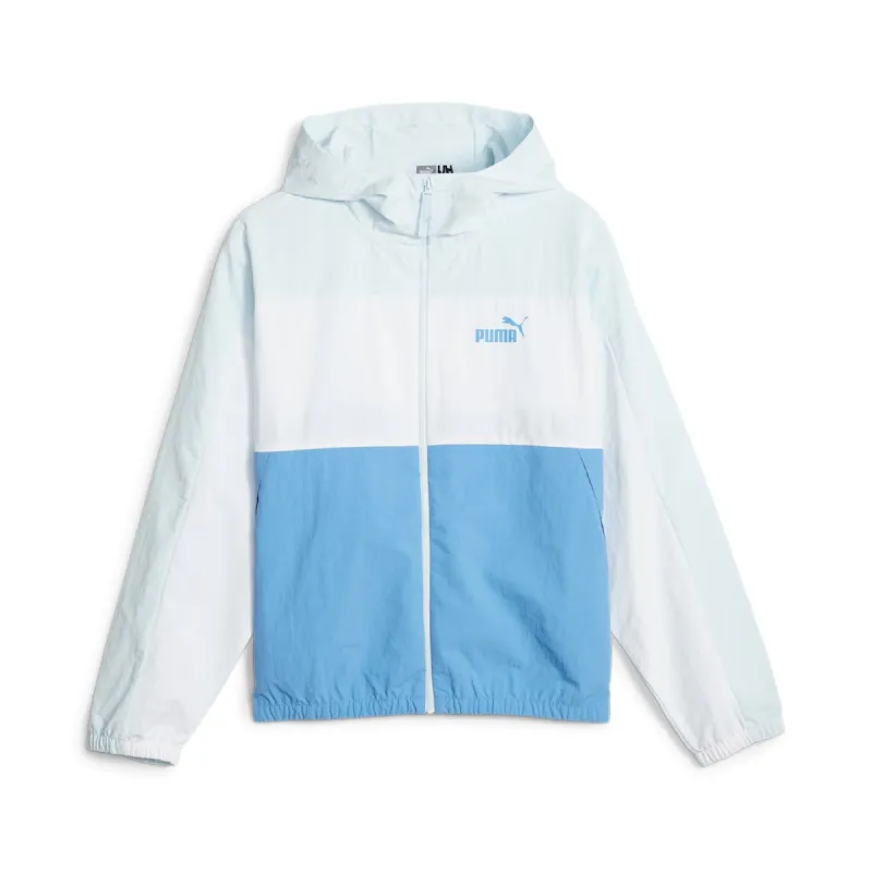 (WMNS) PUMA Oversized Hooded Windbreaker Jacket 'Blue' 675372-27 sold by KicksCrew