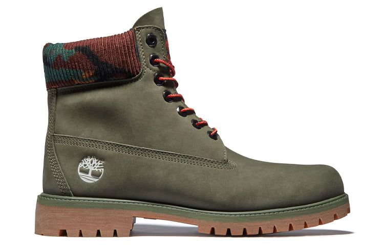 Timberland 6 Inch Premium Boot 'Dark Green Nubuck with Camouflage Collar' A2KC5A58 sold by KicksCrew product image thumbnail 2