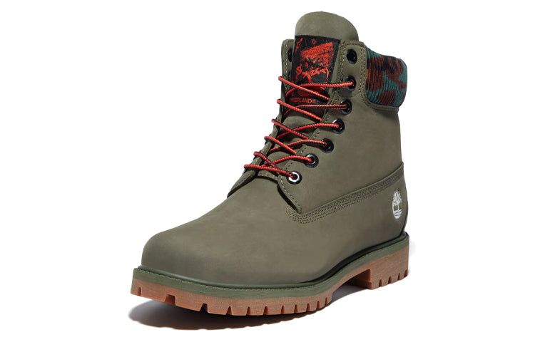 Timberland 6 Inch Premium Boot 'Dark Green Nubuck with Camouflage Collar' A2KC5A58 sold by KicksCrew product image thumbnail 3