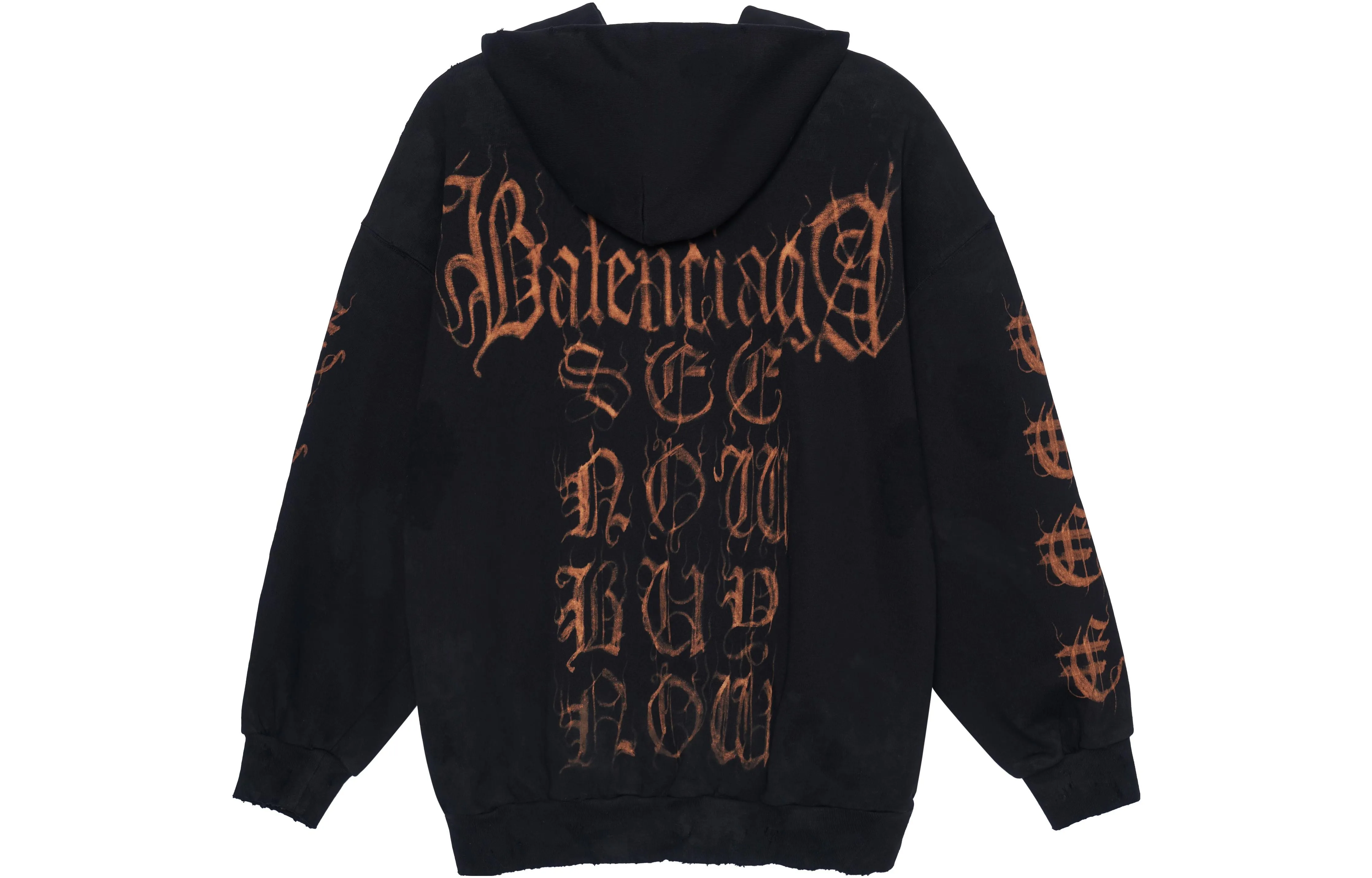 Balenciaga Heavy Metal Zip-Up Hoodie Small Fit 'Black Faded' 744454TOVD81055 sold by KicksCrew product image thumbnail 2