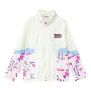 (GS) Skechers Letter Print Zip Jacket 'Pruple White' P322G001 sold by KicksCrew
