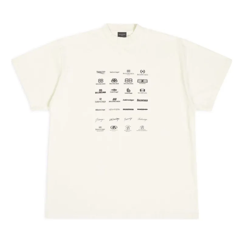Balenciaga Archives Logos T-Shirt Oversized 'White' 712398TNVQ79784 sold by KicksCrew