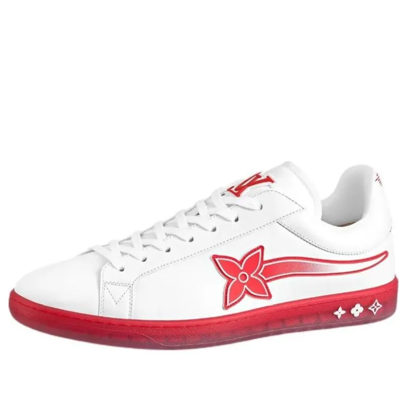 LOUIS VUITTON Luxembourg Samothrace Trainers 'White Red' 1A9FYM sold by KicksCrew