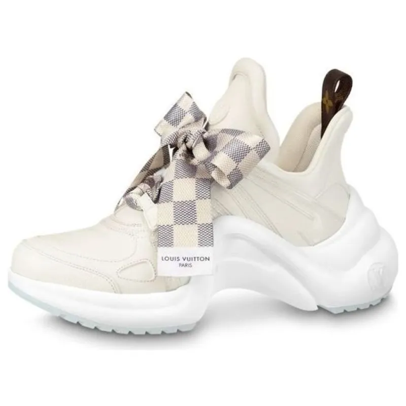 (WMNS) LOUIS VUITTON Archlight 1.0 Sneakers 'Cream White with Plaid Ribbon' 1AB43V sold by KicksCrew