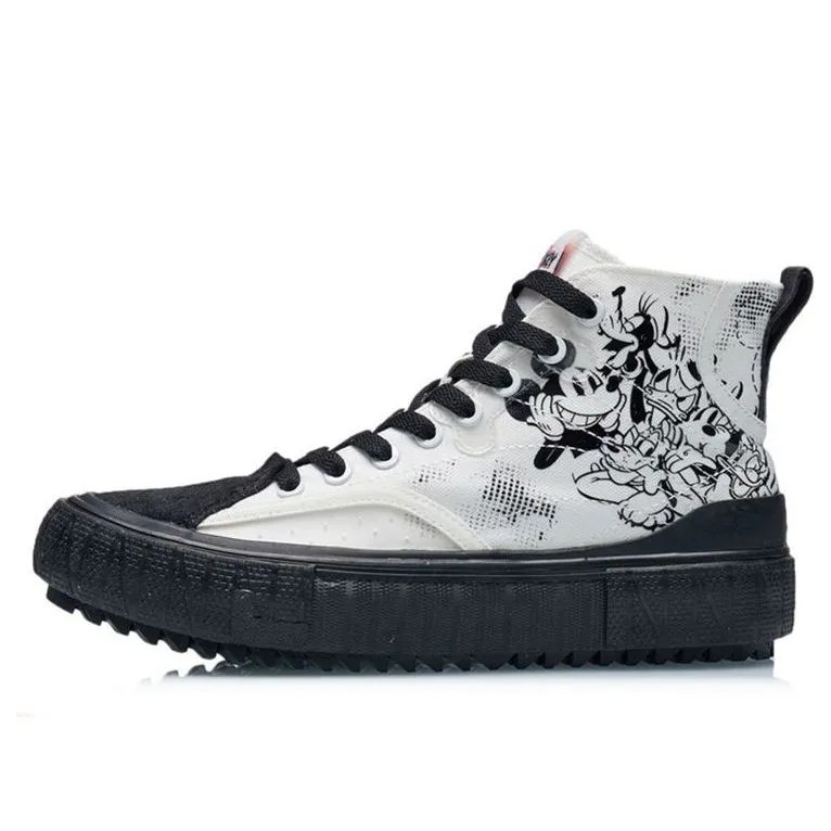 (WMNS) Li-Ning x Disney Canvas Hi Shoes 'White Black' AGCR180-5 sold by KicksCrew