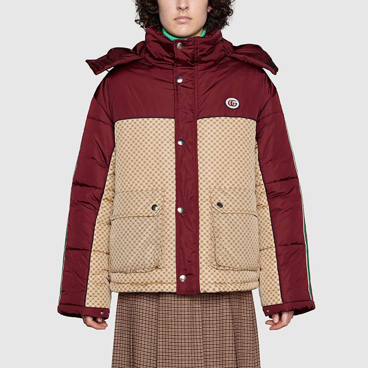 (WMNS) Gucci GG Parachute Nylon Padded Jacket 'Beige Burgundy' 663279-ZAHB8-6705 sold by KicksCrew product image thumbnail 2