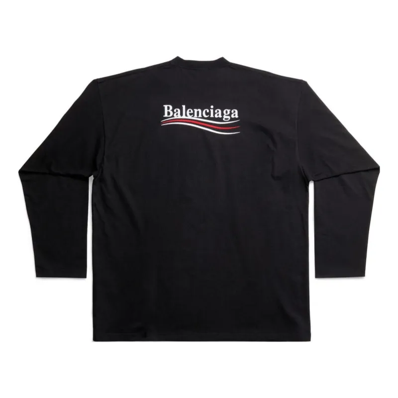 Balenciaga Political Campaign Long Sleeve T-Shirt Large Fit 'Black' 681046TKVJ11070 sold by KicksCrew
