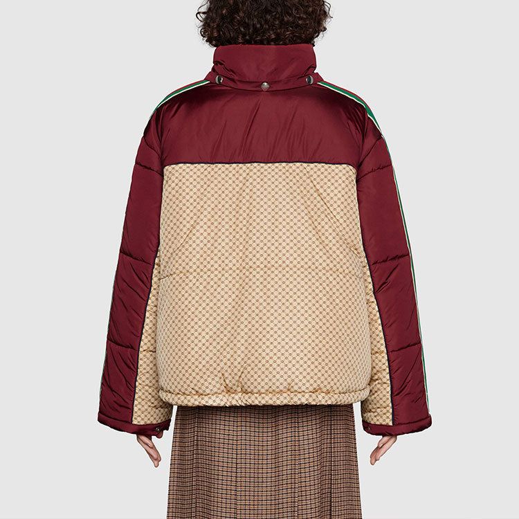 (WMNS) Gucci GG Parachute Nylon Padded Jacket 'Beige Burgundy' 663279-ZAHB8-6705 sold by KicksCrew product image thumbnail 4