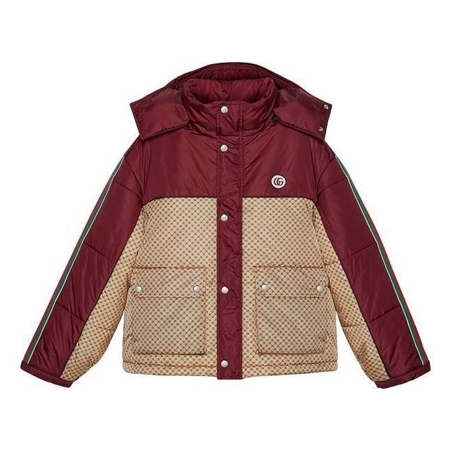 (WMNS) Gucci GG Parachute Nylon Padded Jacket 'Beige Burgundy' 663279-ZAHB8-6705 sold by KicksCrew