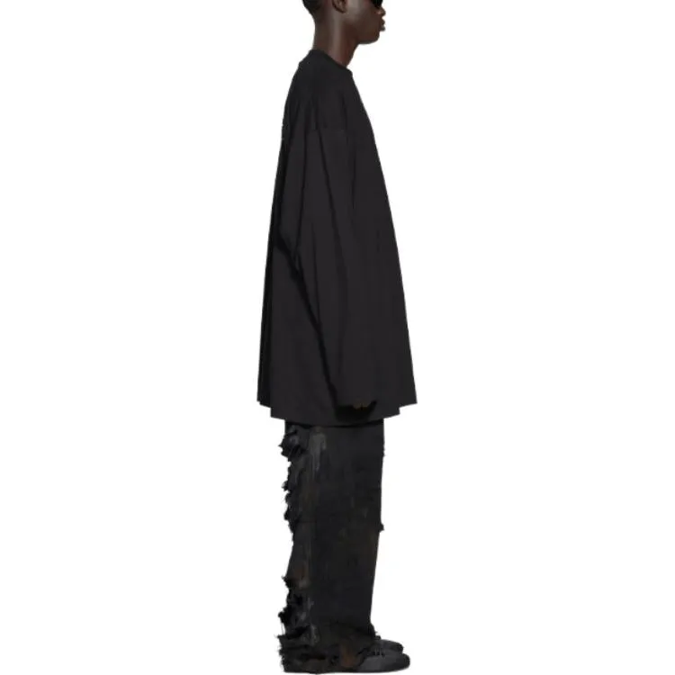 Balenciaga Political Campaign Long Sleeve T-Shirt Large Fit 'Black' 681046TKVJ11070 sold by KicksCrew product image thumbnail 5