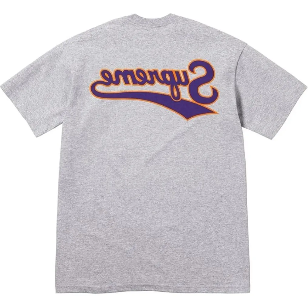 Supreme Backwards Logo T-Shirt 'Grey Purple' SUP-SS24-296 sold by KicksCrew