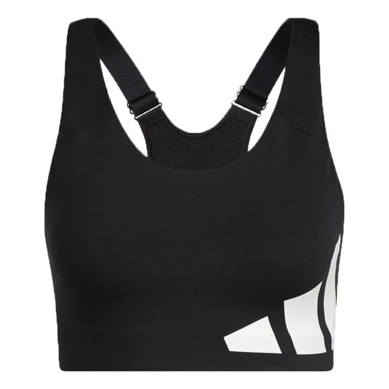 (WMNS) adidas Ultimate High-Support Logo Bra 'Black White' GR8205 sold by KicksCrew