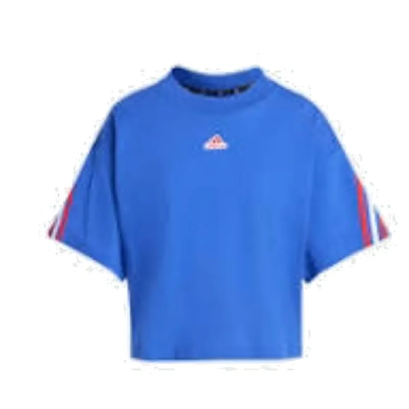 (WMNS) adidas Future Icons 3-Stripes T-Shirt Asia Sizing 'Blue' IS8340 sold by KicksCrew