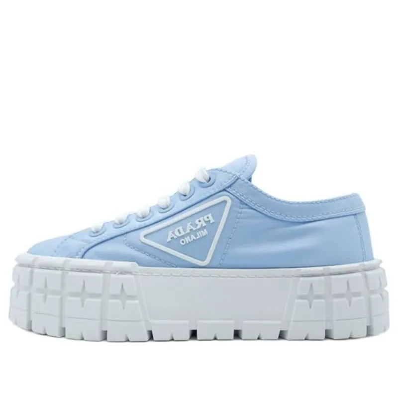 (WMNS) PRADA Double Wheel Re-nylon Gabardine Sneakers 'Blue' 1E260M_3LFX_F0076 sold by KicksCrew