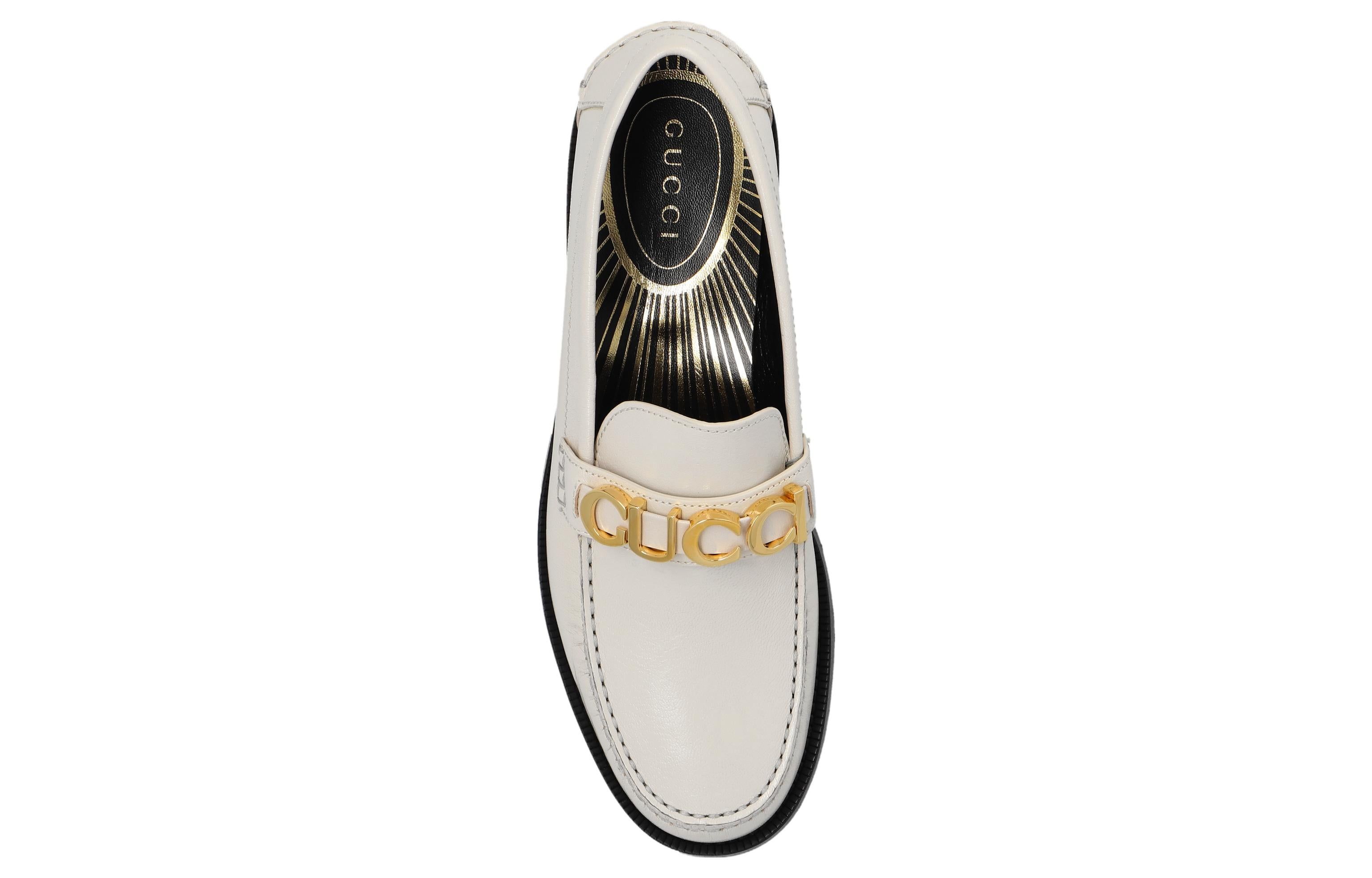 (WMNS) Gucci Loafer with Metal Gucci logo 'White' 700036-D3V00-9022 sold by KicksCrew product image thumbnail 5