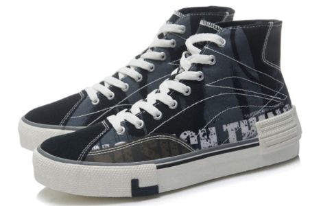 (WMNS) Li-Ning Lifestyle High Top Skate Shoes 'Black White' AETR002-1 sold by KicksCrew