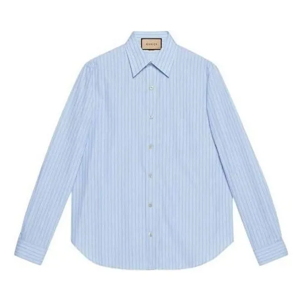 Gucci Striped Cotton Shirt With Pocket 'Blue White' 703396-ZAI4C-4421 sold by KicksCrew