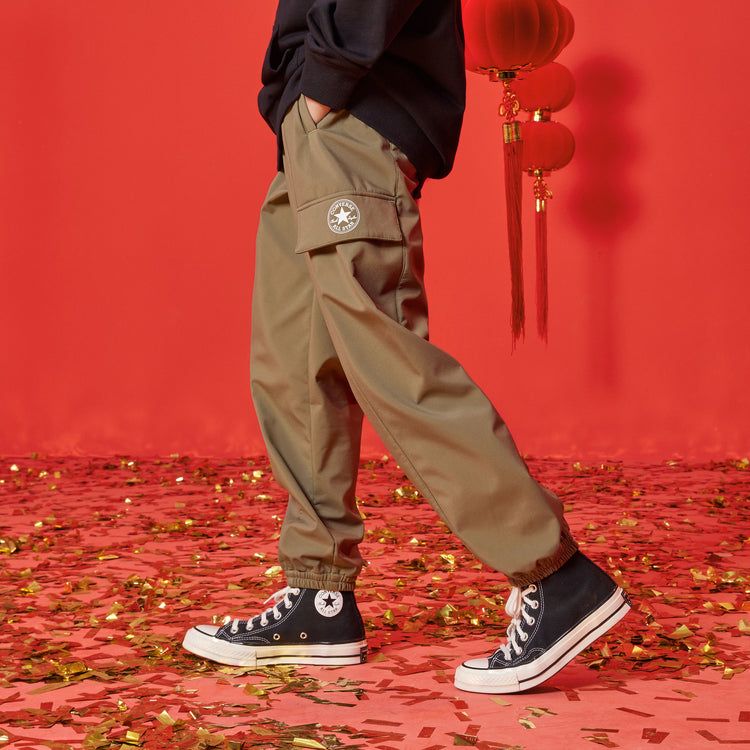 (GS) Converse Solid Color Elastic Waist Pants 'Olive Green' CV2312128GS-001 sold by KicksCrew product image thumbnail 3