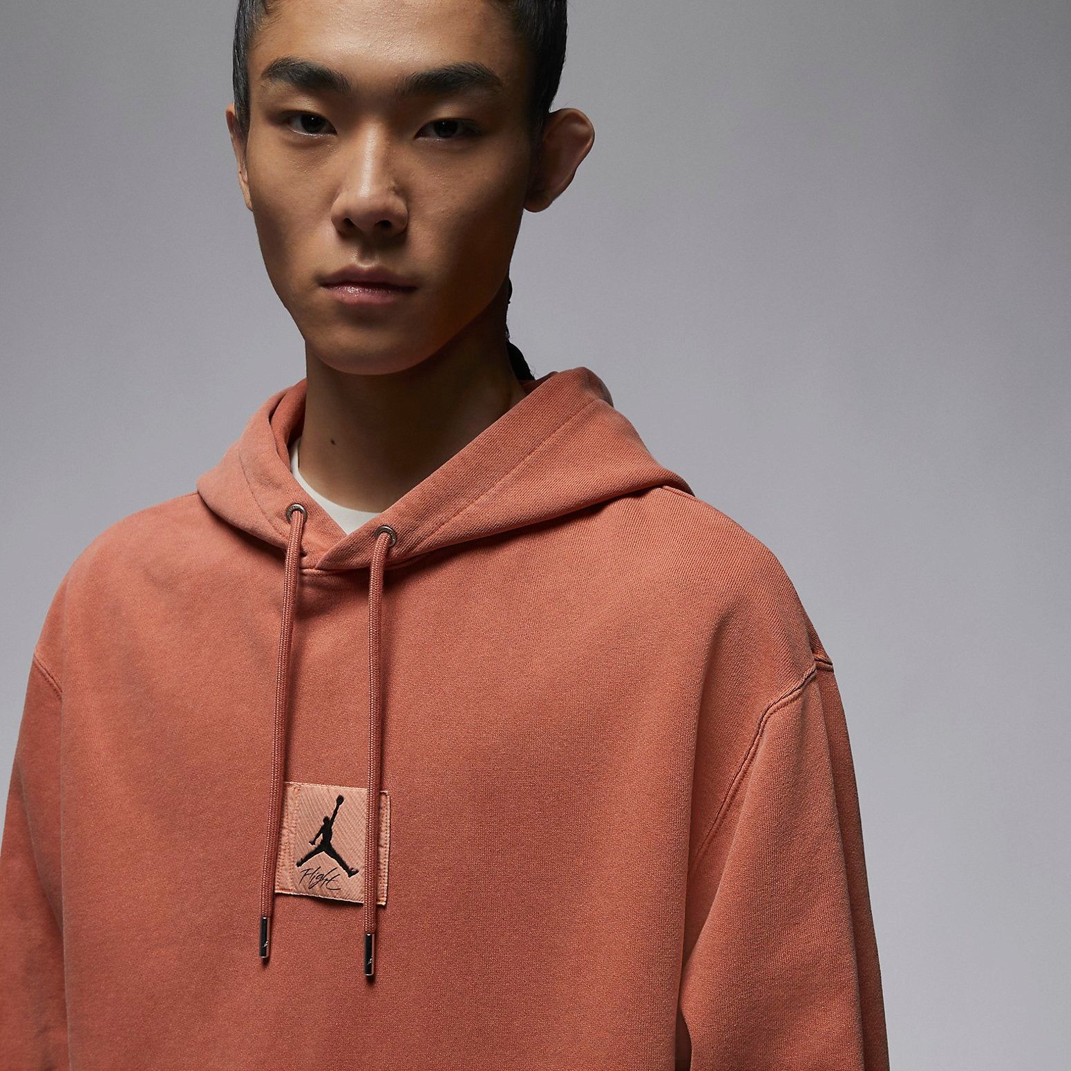 Air Jordan Flight Fleece Pullover Hoodie 'Orange Red' FB7291-810 sold by KicksCrew product image thumbnail 2