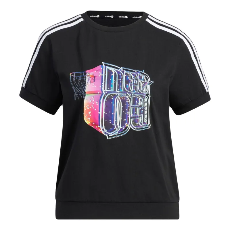 (WMNS) adidas neo 3-Stripes Bucket T-Shirt 'Black' IB7675 sold by KicksCrew