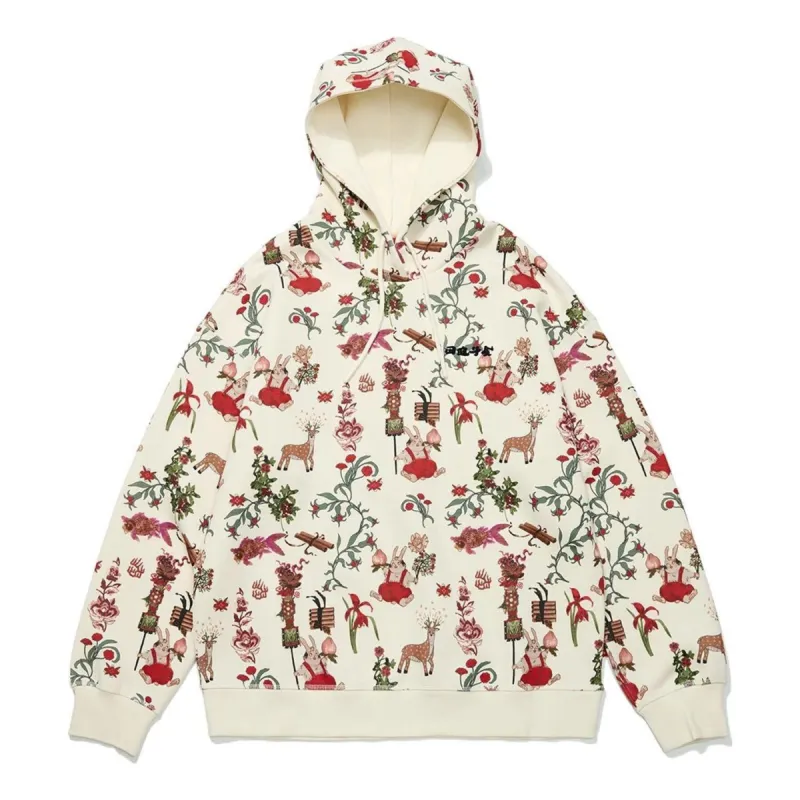 (WMNS) Li-Ning Rijindoujin All-Over Print Hoodie 'Beige' AWDT056-7 sold by KicksCrew