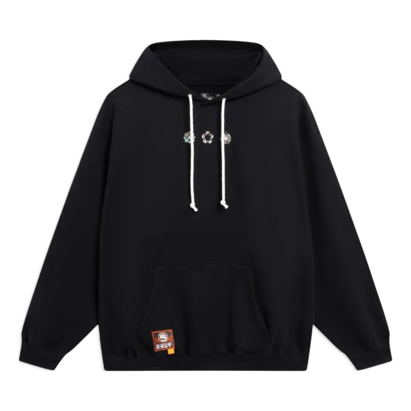 Li-Ning BadFive Changan Boy Graphic Hoodie 'Black' AWDSI45-2 sold by KicksCrew