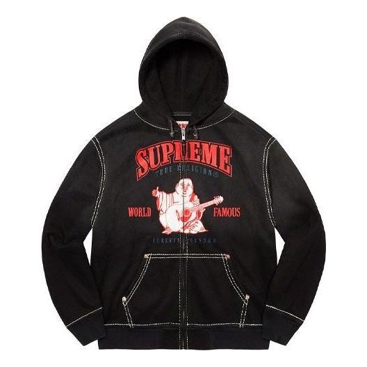 Supreme x True Religion Zip Up Hooded Sweatshirt 'Black White Red' SUP-FW21-215 sold by KicksCrew