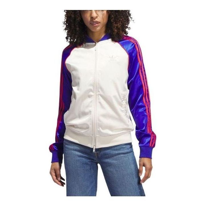 (WMNS) Adidas Satin SST Track Jackets 'White Purple' IC5226 sold by KicksCrew