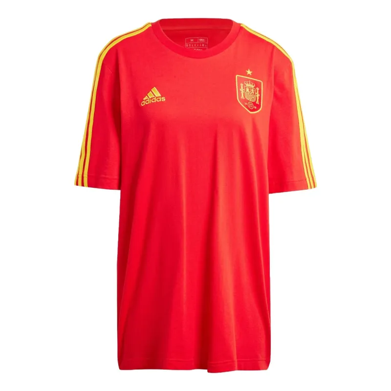 adidas Spain DNA 3-Stripes Football T-shirt Asia Sizing 'Red' IU2125 sold by KicksCrew