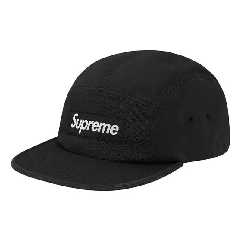 Supreme Washed Chino Twill Camp Cap 'Black White' SUP-SS20-523 sold by KicksCrew