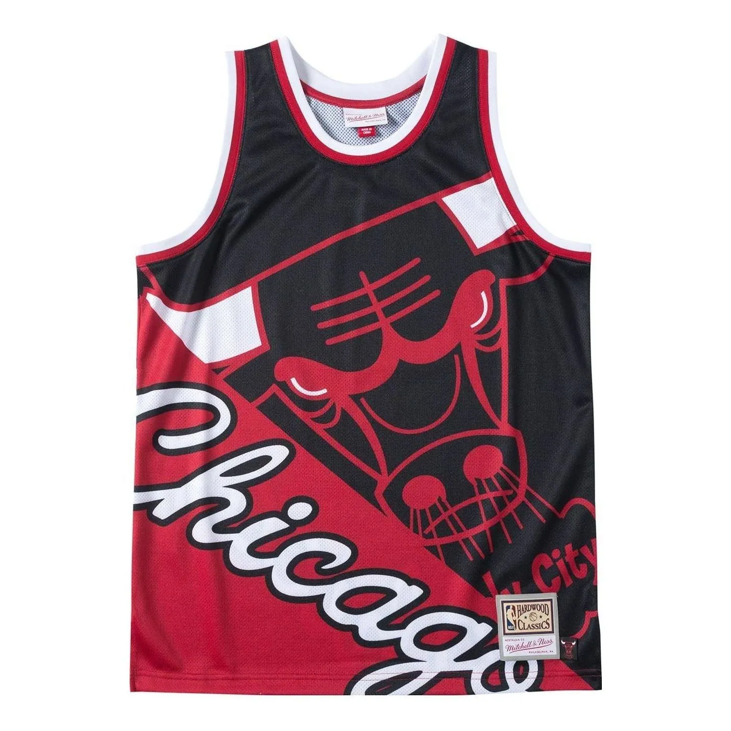 Mitchell & Ness x NBA Big Face Fashion Tank 5.0 'CHICAGO BULLS' TMTK4350-CBUYYPPPBLCK sold by KicksCrew