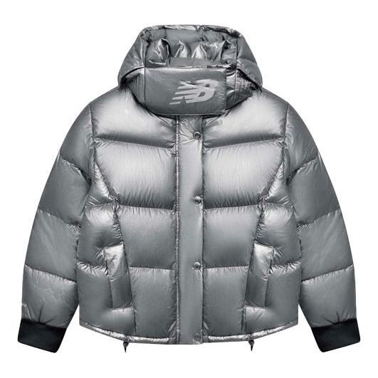(WMNS) New Balance Bright Warm Down Jacket 'Silver' AWJ04312-MSV sold by KicksCrew
