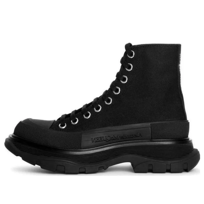 (WMNS) Alexander McQueen Tread Slick Boots 'Triple Black' 611706W4L321000 sold by KicksCrew