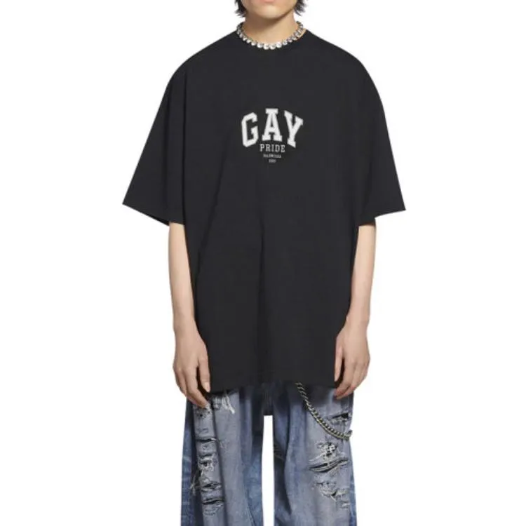 Balenciaga Pride T-Shirt Boxy Fit 'Black' 651795TLV931000 sold by KicksCrew product image thumbnail 3