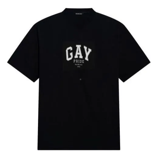 Balenciaga Pride T-Shirt Boxy Fit 'Black' 651795TLV931000 sold by KicksCrew